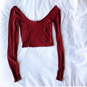 free people long-sleeve crop top